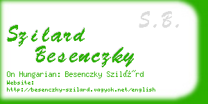 szilard besenczky business card